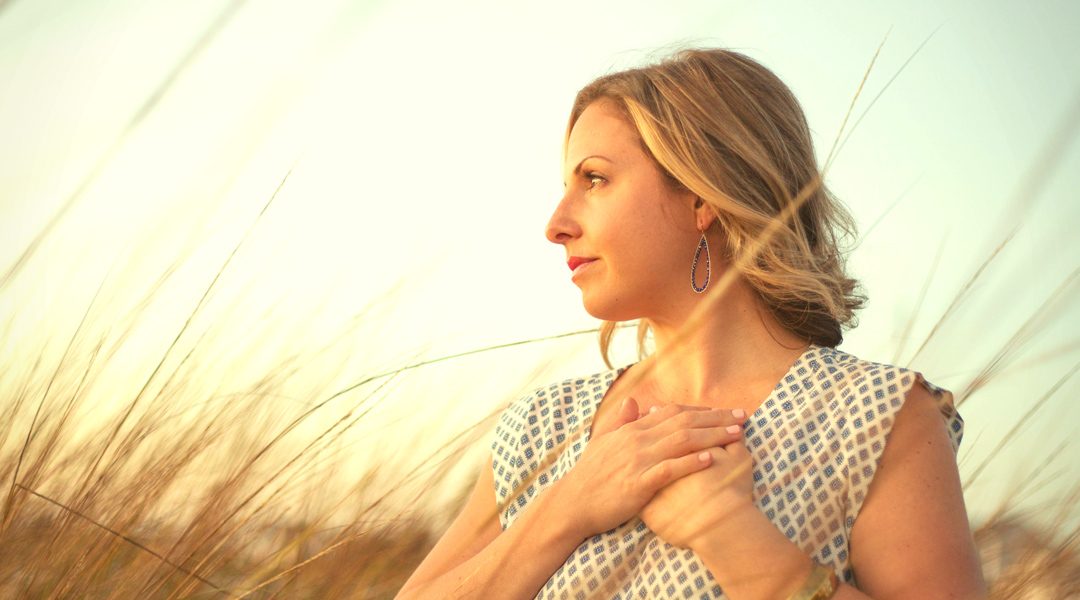 Emily Aarons in a field