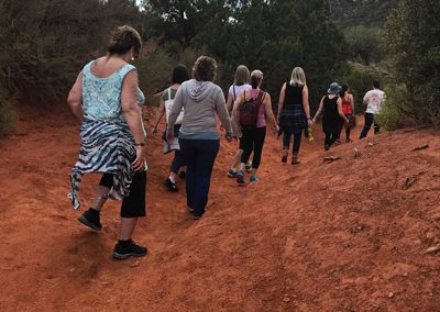 Group of women hiking in Sedona